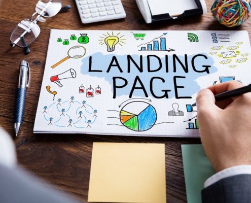 Businessperson Drawing Landing Page Concept